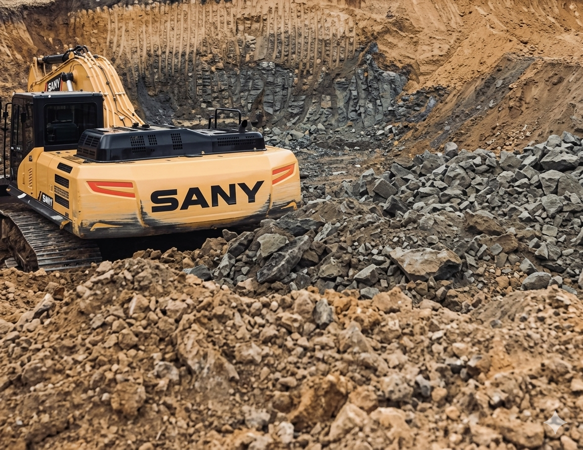 Proses membuka area pertambangan baru berupa penggunaan heavy equipment (alat berat) seperti buldoser, ekskavator, dan peralatan lainnya,.